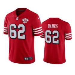 Nike San Francisco 49ers 62 Aaron Banks Red Rush Men 75th Anniversary Stitched NFL Vapor Untouchable Limited Jersey