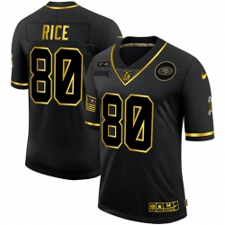 Nike San Francisco 49ers 80 Jerry Rice Black Gold 2020 Salute To Service Limited Jersey