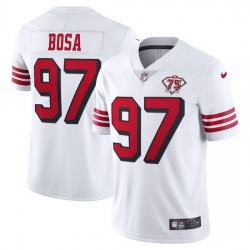 Nike San Francisco 49ers 97 Nick Bosa White Rush Men 75th Anniversary Stitched NFL Vapor Untouchable Limited Jersey