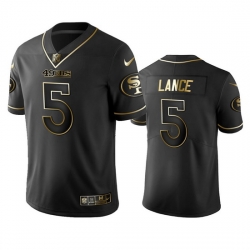 San Francisco 49ers 5 Trey Lance Black Golden Limited Edition Stitched NFL Jersey