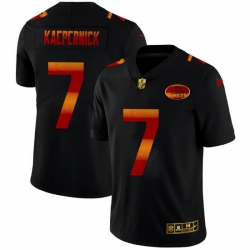 San Francisco 49ers 7 Colin Kaepernick Men Black Nike Red Orange Stripe Vapor Limited NFL Jersey