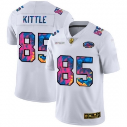 San Francisco 49ers 85 George Kittle Men White Nike Multi Color 2020 NFL Crucial Catch Limited NFL Jersey