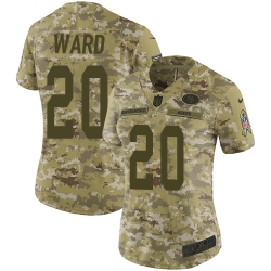 Nike 49ers #20 Jimmie Ward Camo Women Stitched NFL Limited 2018 Salute to Service Jersey