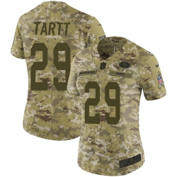 Nike 49ers #29 Jaquiski Tartt Camo Women Stitched NFL Limited 2018 Salute to Service Jersey