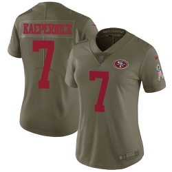 Nike 49ers #7 Colin Kaepernick Olive Womens Stitched NFL Limited 2017 Salute to Service Jersey