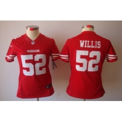 Women Nike San Francisco 49ers 52 Willis Red Color[NIKE LIMITED Jersey]