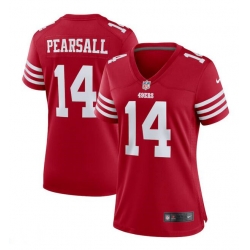 Women San Francisco 49ers 14 Ricky Pearsall Red Stitched Jersey