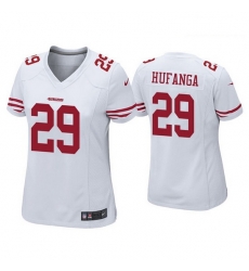 Women San Francisco 49ers 29 Talanoa Hufanga White Jersey