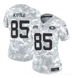 Women San Francisco 49ers 85 George Kittle 2024 F U S E Arctic Camo Salute To Service Limited Stitched Jersey