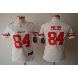 Womens Nike San Francisco 49ers 84 Moss White Color[NIKE LIMITED Jersey]