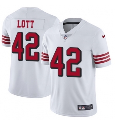 Nike 49ers #42 Ronnie Lott White Rush Youth Stitched NFL Vapor Untouchable Limited Jersey