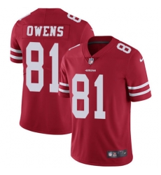 Nike 49ers #81 Terrell Owens Red Team Color Youth Stitched NFL Vapor Untouchable Limited Jersey