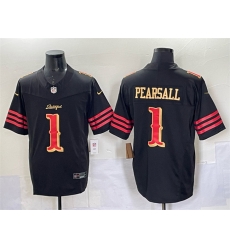 Youth San Francisco 49ers 1 Ricky Pearsall Black 2025 F U S E Rivalries Vapor Limited Stitched Football Jersey