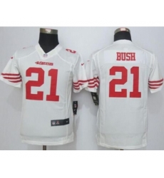 nike youth nfl jerseys san francisco 49ers 21 bush white[nike][bush]