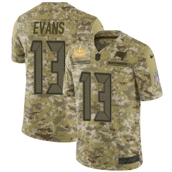 Men Nike Tampa Bay Buccaneers 13 Mike Evans Camo Men Super Bowl LV Champions Patch Stitched NFL Limited 2018 Salute To Service Jersey