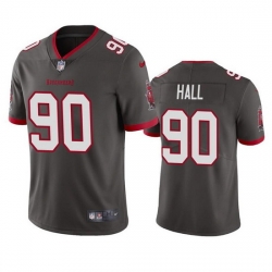 Men Tampa Bay Buccaneers 90 Logan Hall Grey Vapor Untouchable Limited Stitched Jersey