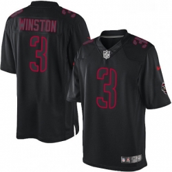 Mens Nike Tampa Bay Buccaneers 3 Jameis Winston Limited Black Impact NFL Jersey