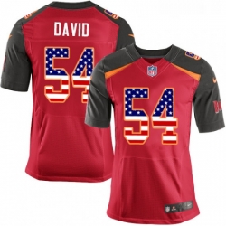 Mens Nike Tampa Bay Buccaneers 54 Lavonte David Elite Red Home USA Flag Fashion NFL Jersey