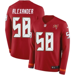 Nike Buccaneers 58 Kwon Alexander Red Team Color Men s Stitched NFL Limited Therma Long Sleeve Jersey