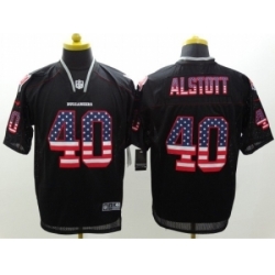 Nike Tampa Bay Buccaneers 40 Mike Alstott Black Elite USA Flag Fashion NFL Jersey