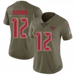 Womens Nike Tampa Bay Buccaneers 12 Chris Godwin Limited Olive 2017 Salute to Service NFL Jersey