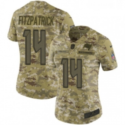 Womens Nike Tampa Bay Buccaneers 14 Ryan Fitzpatrick Limited Camo 2018 Salute to Service NFL Jersey