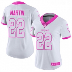 Womens Nike Tampa Bay Buccaneers 22 Doug Martin Limited WhitePink Rush Fashion NFL Jersey