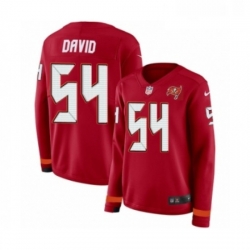 Womens Nike Tampa Bay Buccaneers 54 Lavonte David Limited Red Therma Long Sleeve NFL Jersey