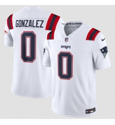 Men New England Patriots  0 Christian Gonzalez White 2026 F U S E  Vapor Limited Stitched Football Jersey
