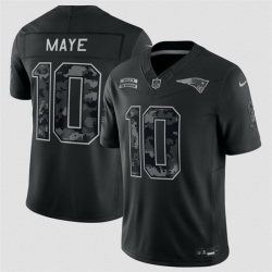 Men New England Patriots  10 Drake Maye Black F U S E  2026 Salute to Service Limited Stitched Football Jersey