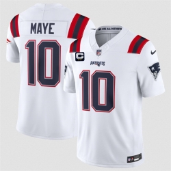 Men New England Patriots  10 Drake Maye White 2026 F U S E  2 Star C Pach Vapor Limited Stitched Football Jersey