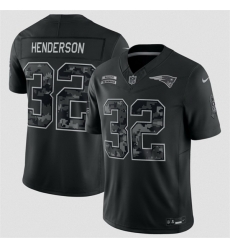 Men New England Patriots  32 TreVeyon Henderson Black F U S E  2026 Salute to Service Limited Stitched Football Jersey