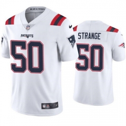 Men New England Patriots 50 Cole Strange White Vapor Untouchable Limited Stitched Jersey