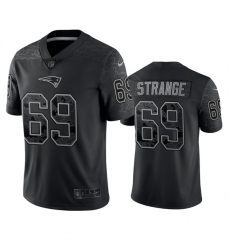 Men New England Patriots 69 Cole Strange Black Reflective Limited Stitched Football Jersey