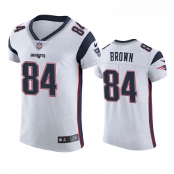 Men Nike New England Patriots 84 Antonio Brown White Vapor Elite Jersey