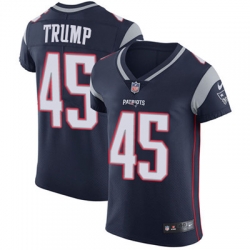 Men Nike Patriots #45 Donald Trump Navy Blue Team Color Stitched NFL Vapor Untouchable Elite Jersey