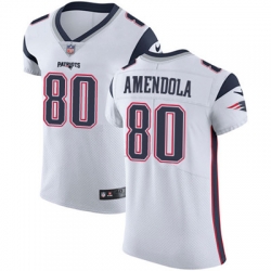 Men Nike Patriots #80 Danny Amendola White Stitched NFL Vapor Untouchable Elite Jersey