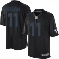 Mens Nike New England Patriots 11 Julian Edelman Limited Black Impact NFL Jersey