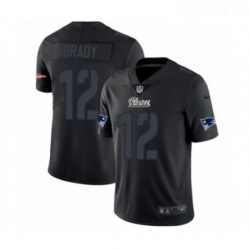 Mens Nike New England Patriots 12 Tom Brady Limited Black Rush Impact NFL Jersey