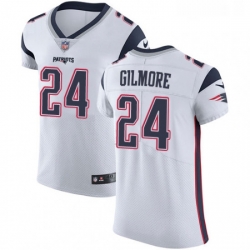 Mens Nike New England Patriots 24 Stephon Gilmore White Vapor Untouchable Elite Player NFL Jersey