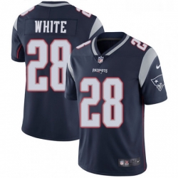 Mens Nike New England Patriots 28 James White Navy Blue Team Color Vapor Untouchable Limited Player NFL Jersey