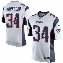 Mens Nike New England Patriots 34 Rex Burkhead Game White NFL Jersey