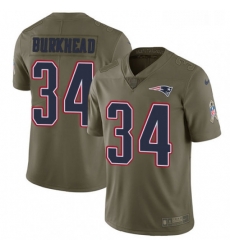 Mens Nike New England Patriots 34 Rex Burkhead Limited Olive 2017 Salute to Service NFL Jersey