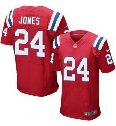 Nike Patriots #24 Cyrus Jones Red Alternate Mens Stitched NFL Elite Jersey