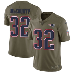 Nike Patriots #32 Devin McCourty Olive Mens Stitched NFL Limited 2017 Salute To Service Jersey