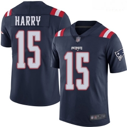 Patriots 15 N 27Keal Harry Navy Blue Men Stitched Football Limited Rush Jersey