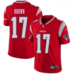 Patriots 17 Antonio Brown Red Men Stitched Football Limited Inverted Legend Jersey