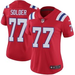 Nike Patriots #77 Nate Solder Red Alternate Womens Stitched NFL Vapor Untouchable Limited Jersey