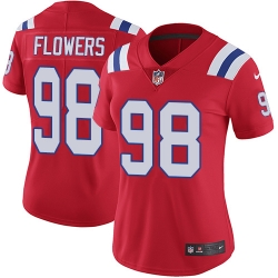 Nike Patriots #98 Trey Flowers Red Alternate Womens Stitched NFL Vapor Untouchable Limited Jersey