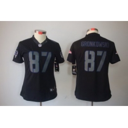 Nike Women New England Patriots #87 Rob Gronkowski Black Jerseys[Impact Limited]